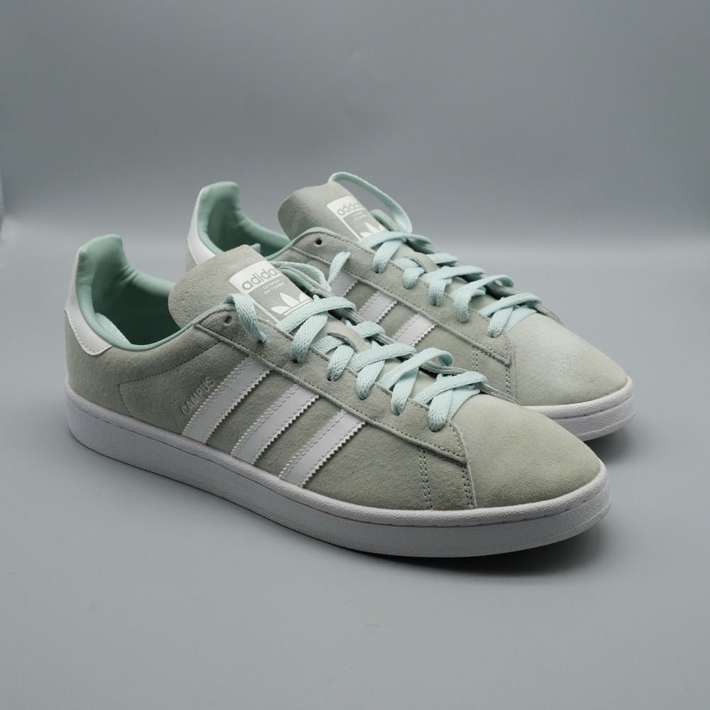Adidas Campus Mens 11.5 Ash Green White Suede Sneakers DB0982